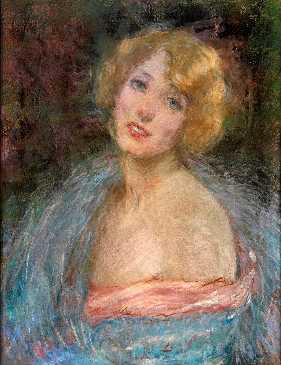 Blondes Mädchen mit Boa von Alice Pike Barney