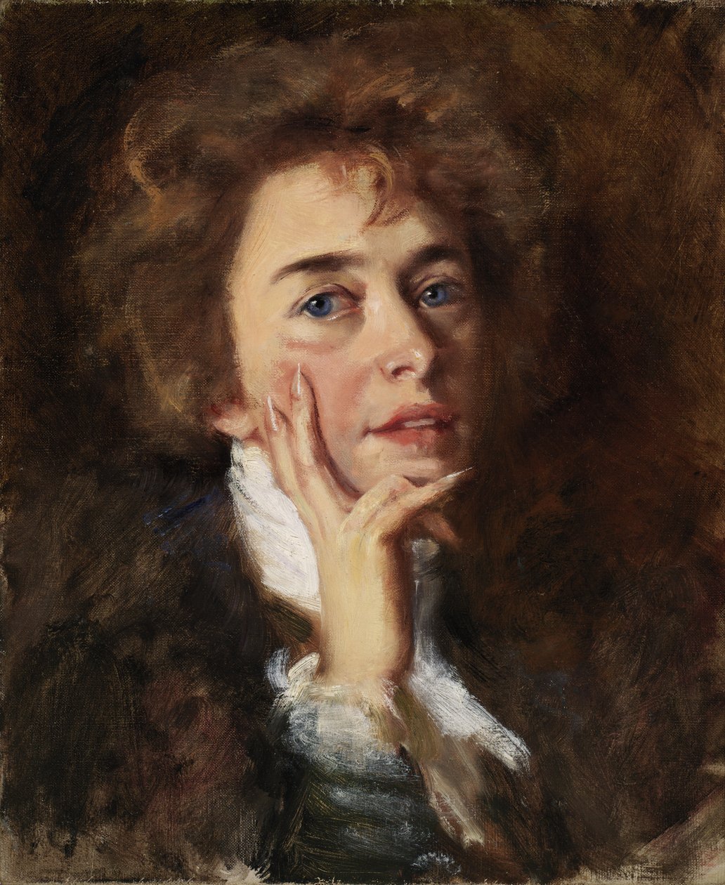 Selbstporträt mit Jabot, 1896 von Alice Pike Barney