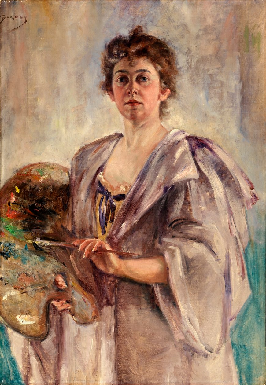 Selbstporträt im Malerkittel von Alice Pike Barney
