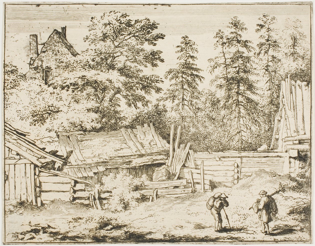 Bauernhofschuppen von Allaert van Everdingen