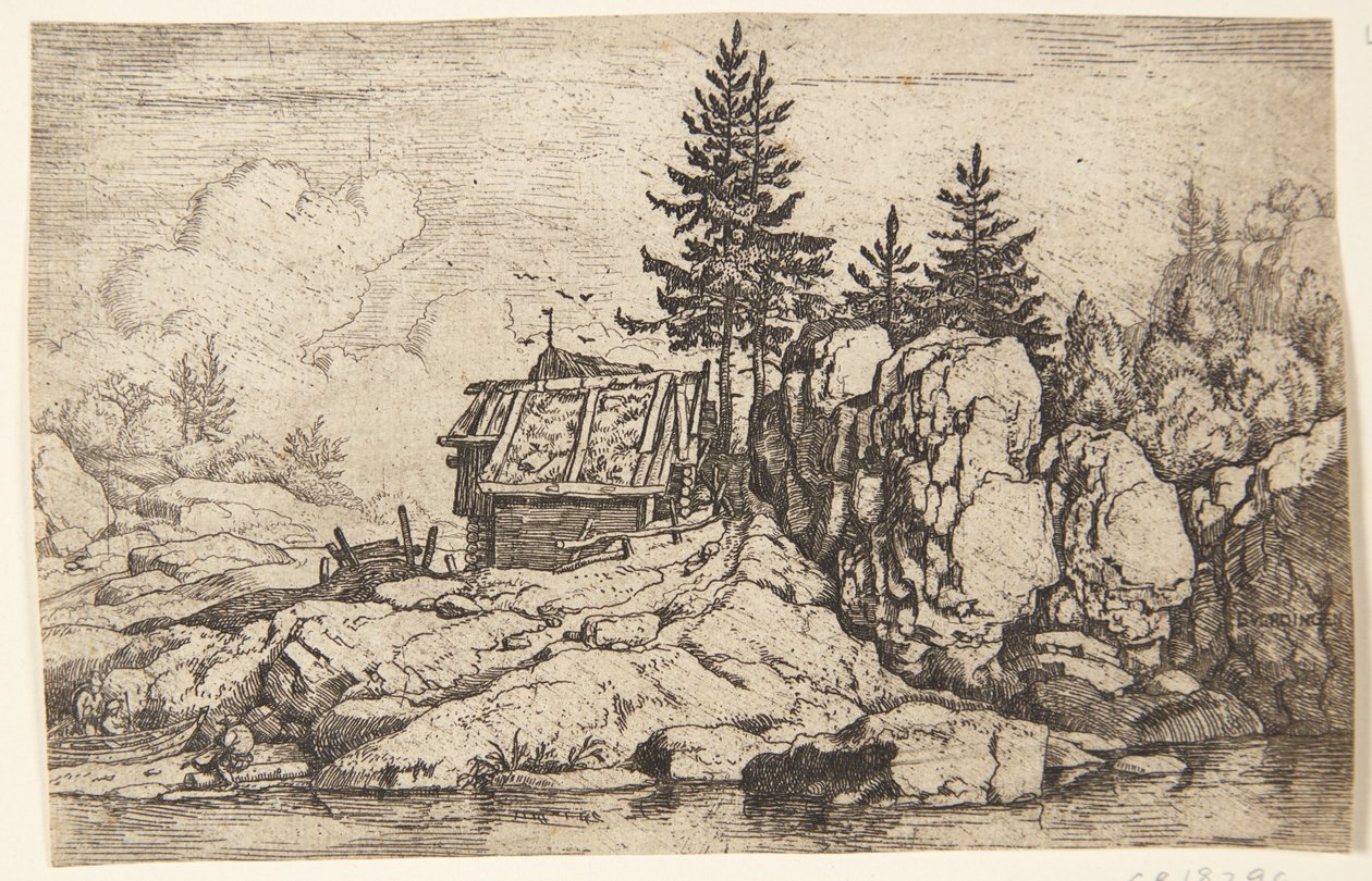Kiefern bei einer Hütte von Allaert van Everdingen