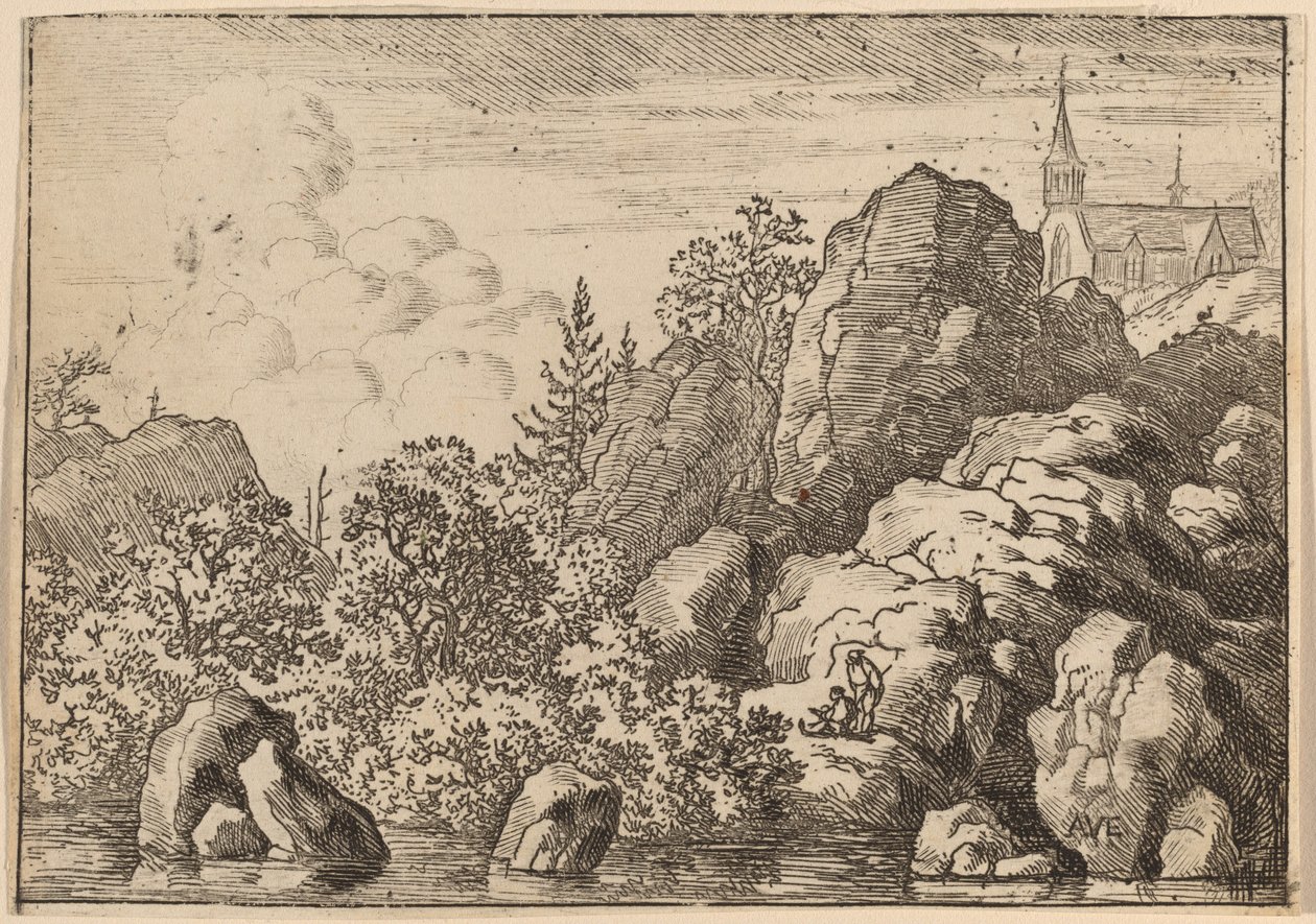 Kirche auf einem Hügel von Allart van Everdingen