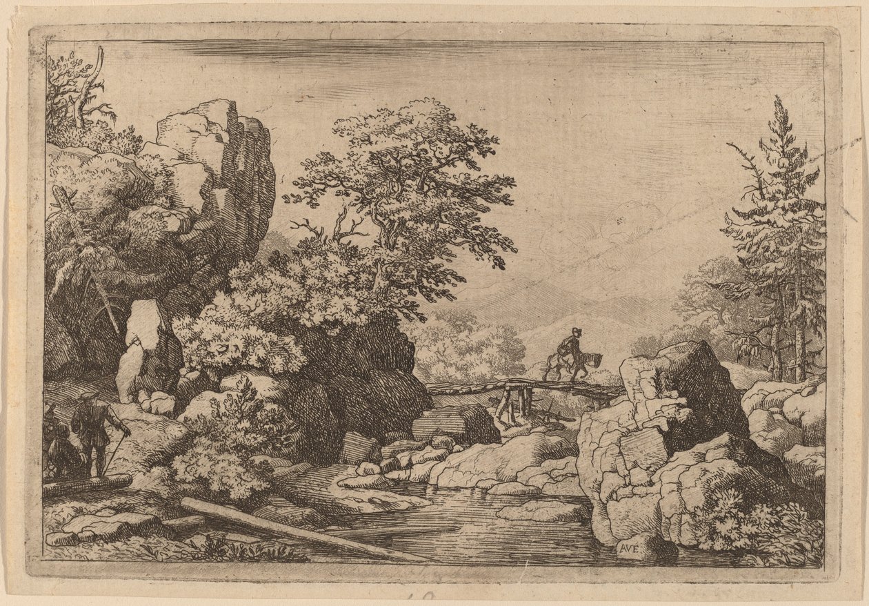 Reiter auf einer Brücke von Allart van Everdingen