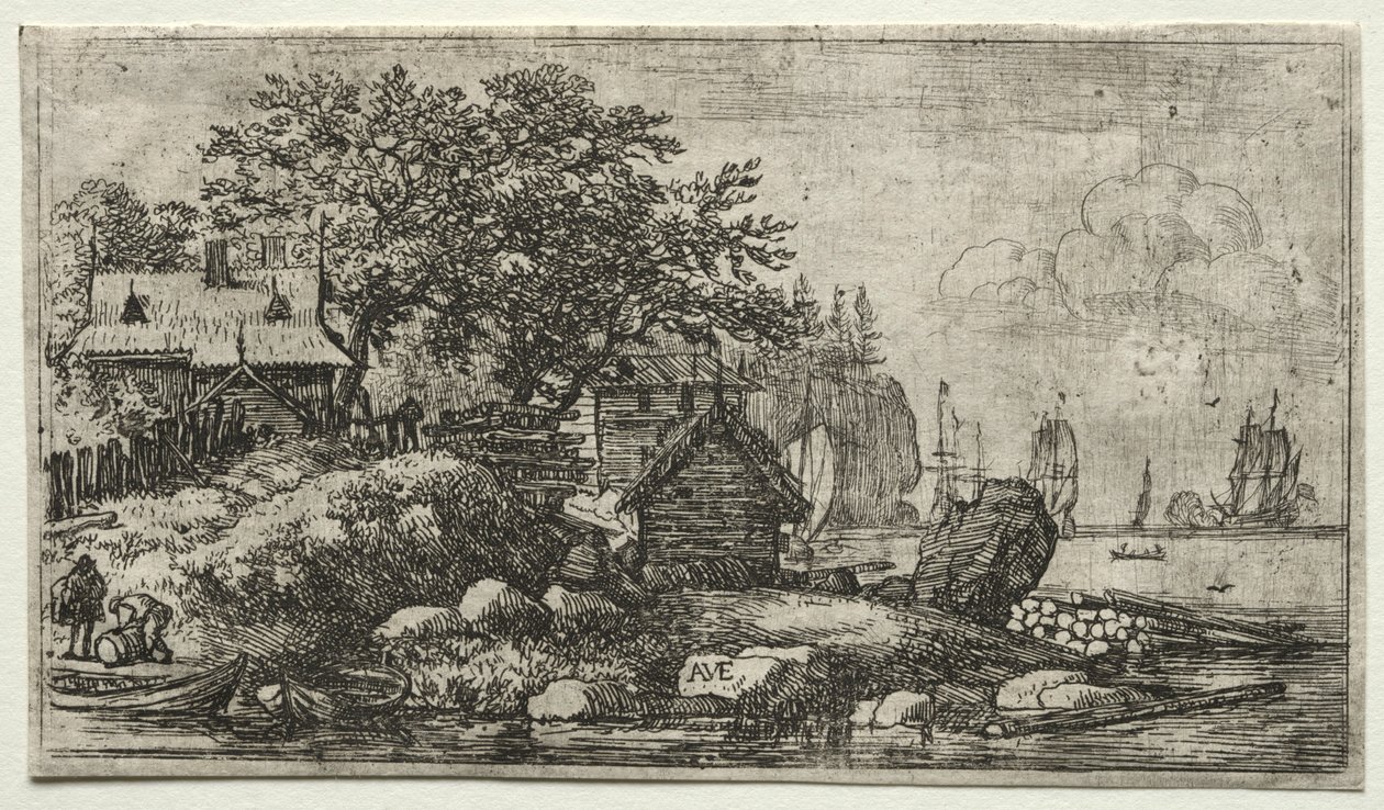 Landschaft mit zwei leeren Booten von Allart van Everdingen