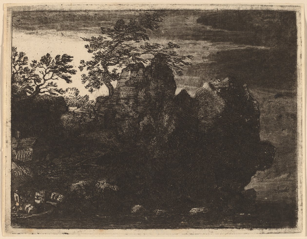 Großer Felsen am Fluss von Allart van Everdingen