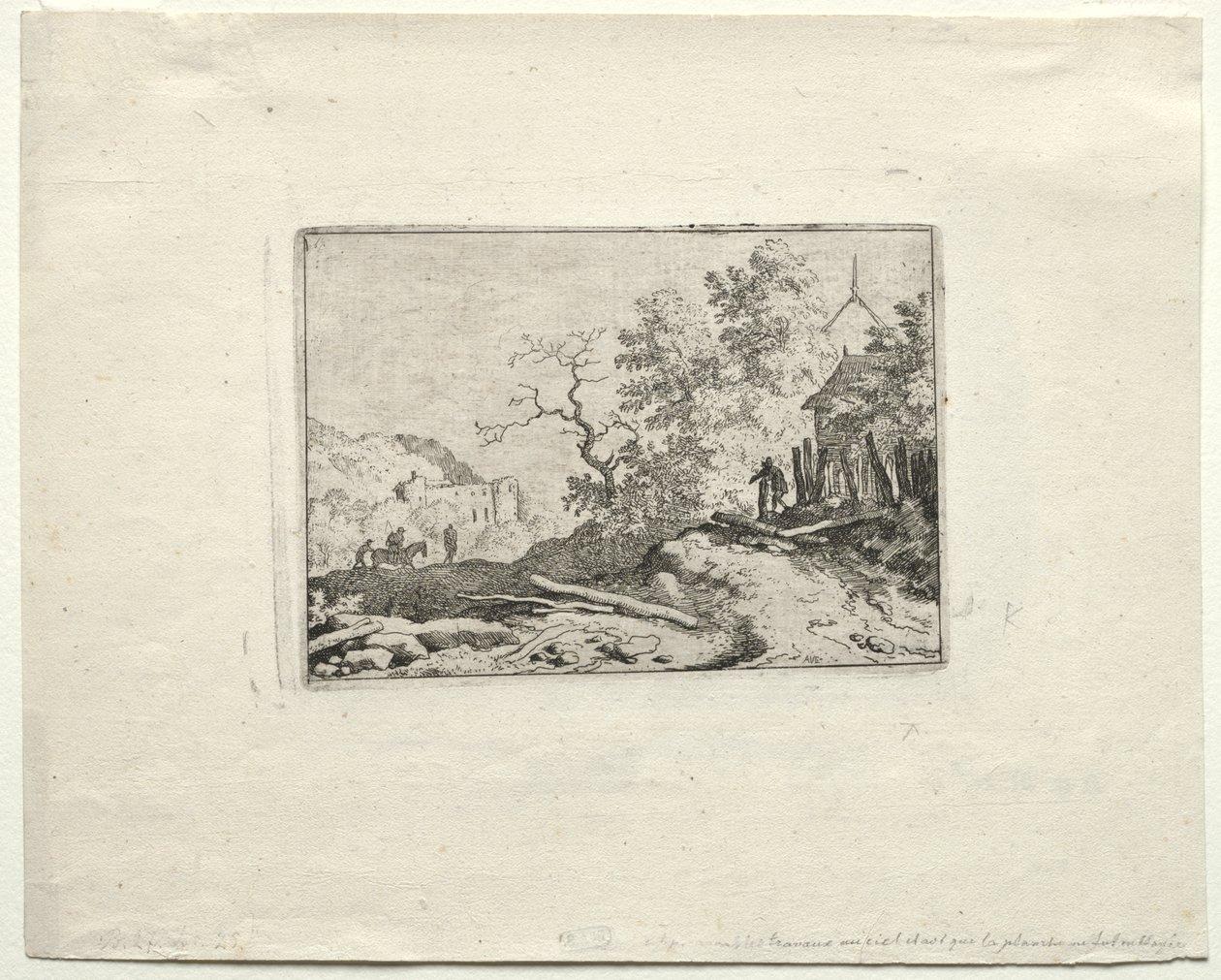 Die Hütte mit dem rustikalen Zaun von Allart van Everdingen