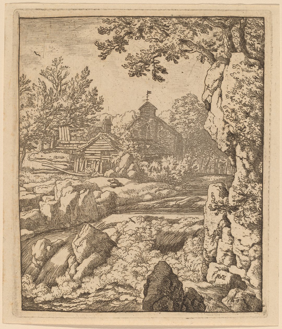 Wasserfall, wahrscheinlich ca. 1645-1656 von Allart van Everdingen