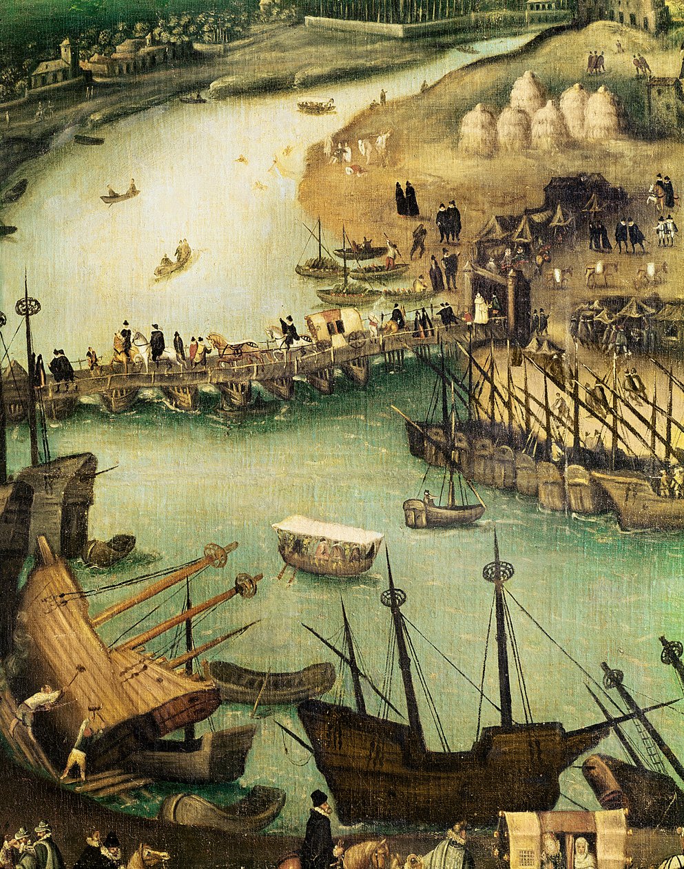 Der Hafen von Sevilla (Detail) von Alonso Sánchez Coello