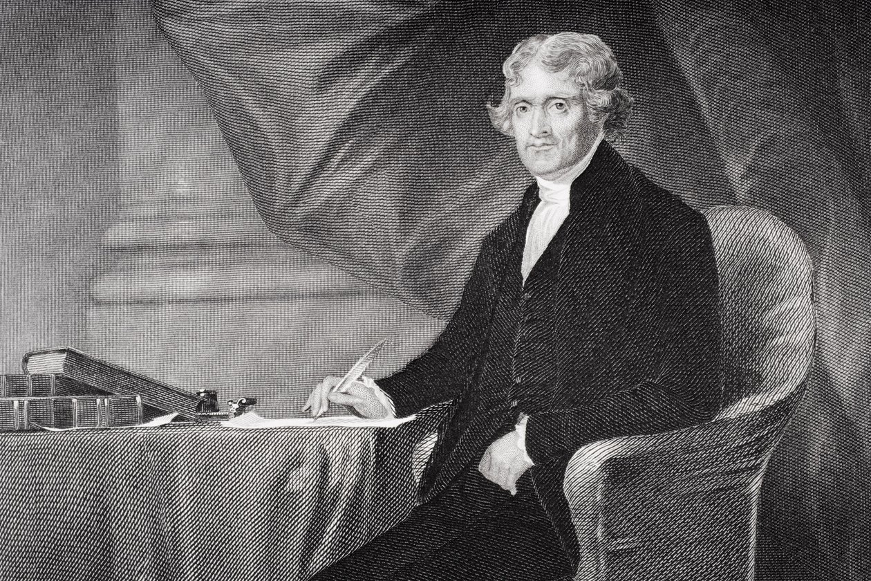 Porträt von Thomas Jefferson (1743-1826) (Detail) von Alonzo Chappel