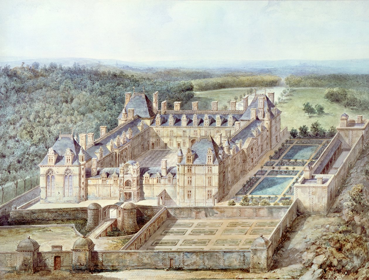 Ansicht des Schlosses von Ecouen von Alphonse Lejeune