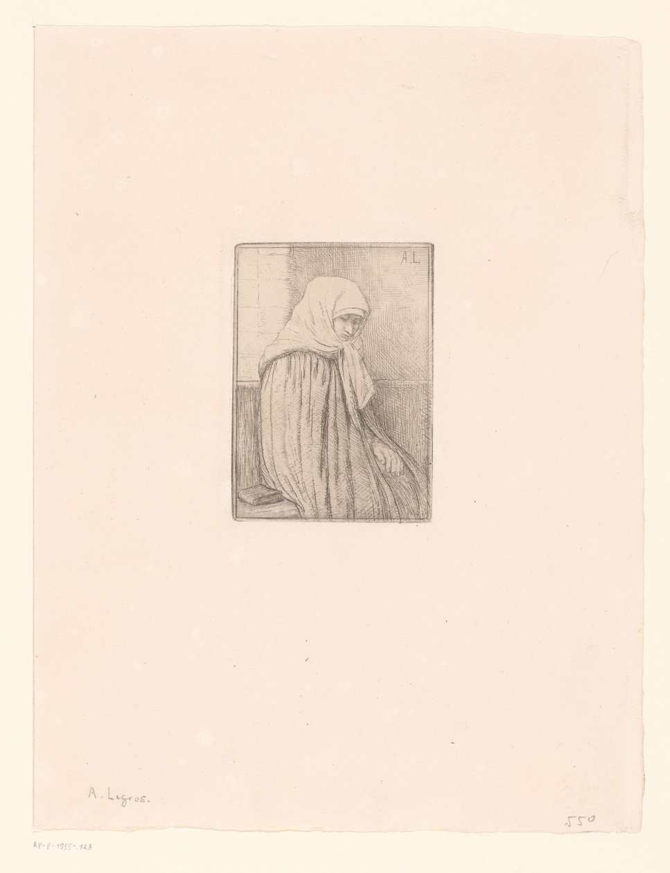 Bretonische Frau mit Kopftuch von Alphonse Legros