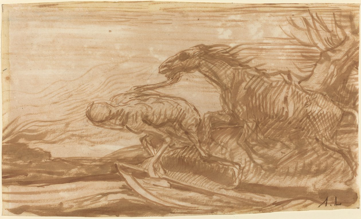 Der Tod und sein Pferd von Alphonse Legros