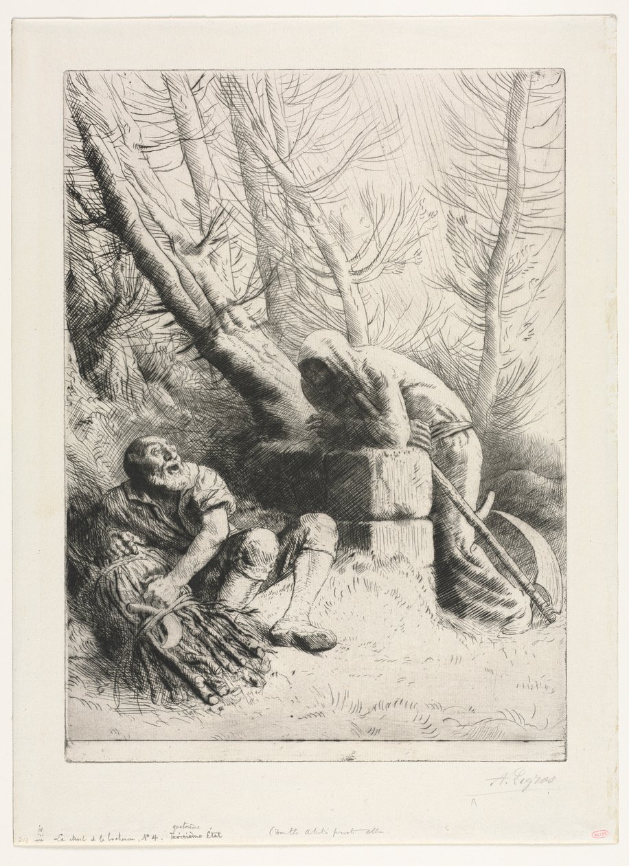 Der Tod und der Holzfäller, 1881 von Alphonse Legros