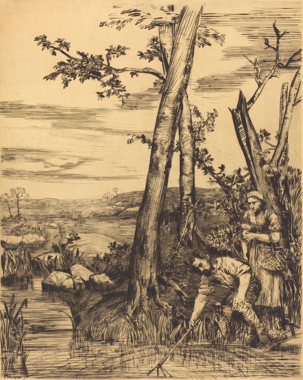 Krebse fischen von Alphonse Legros
