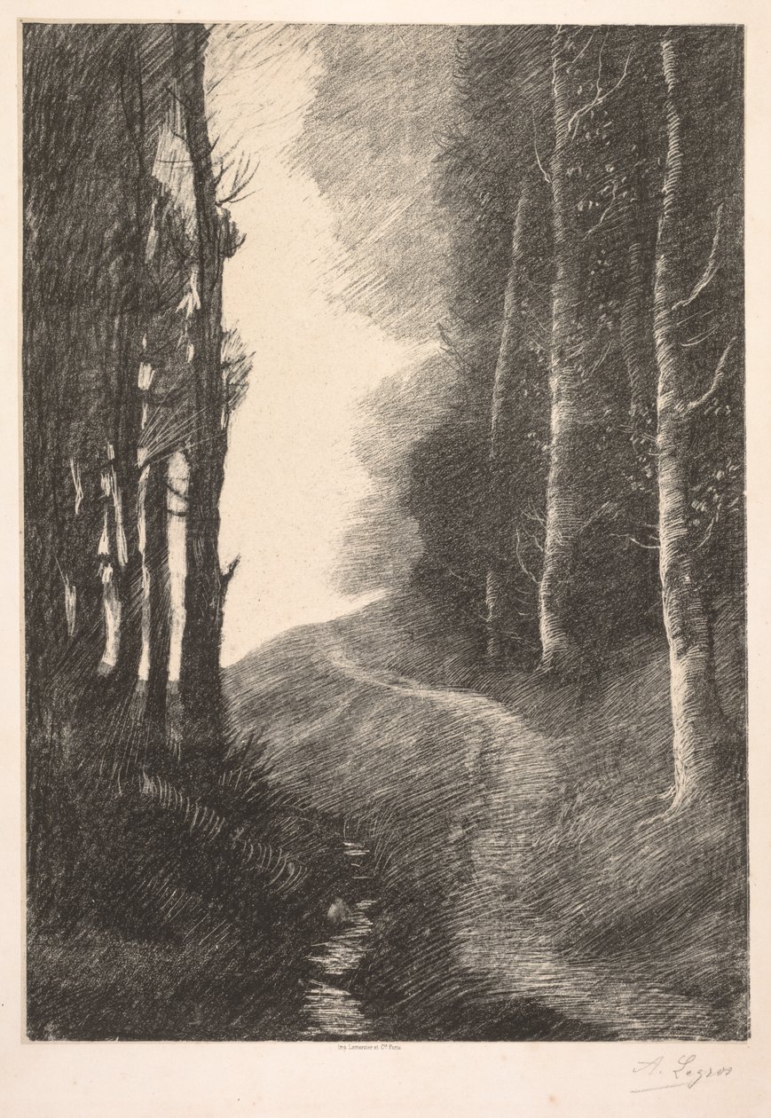 Landschaft bei Bouleaux von Alphonse Legros