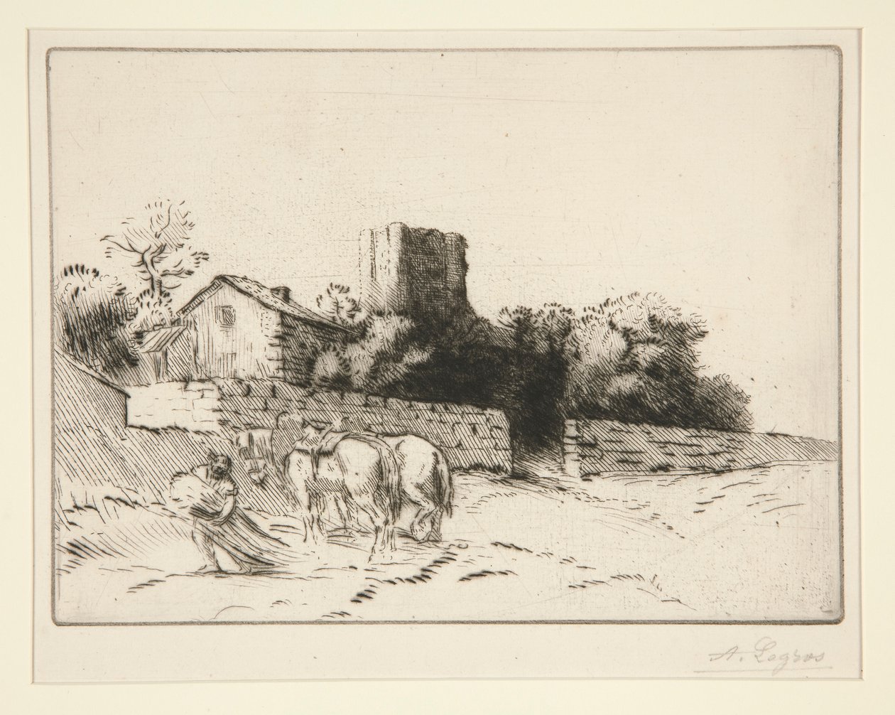 Le mur du presbytere (Pfarrhausmauer) von Alphonse Legros