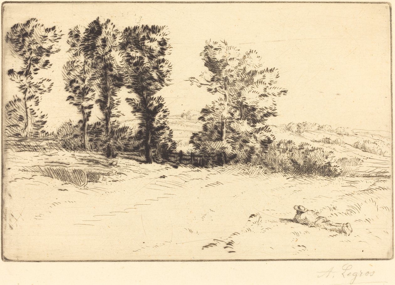 Wiese im Sonnenschein von Alphonse Legros