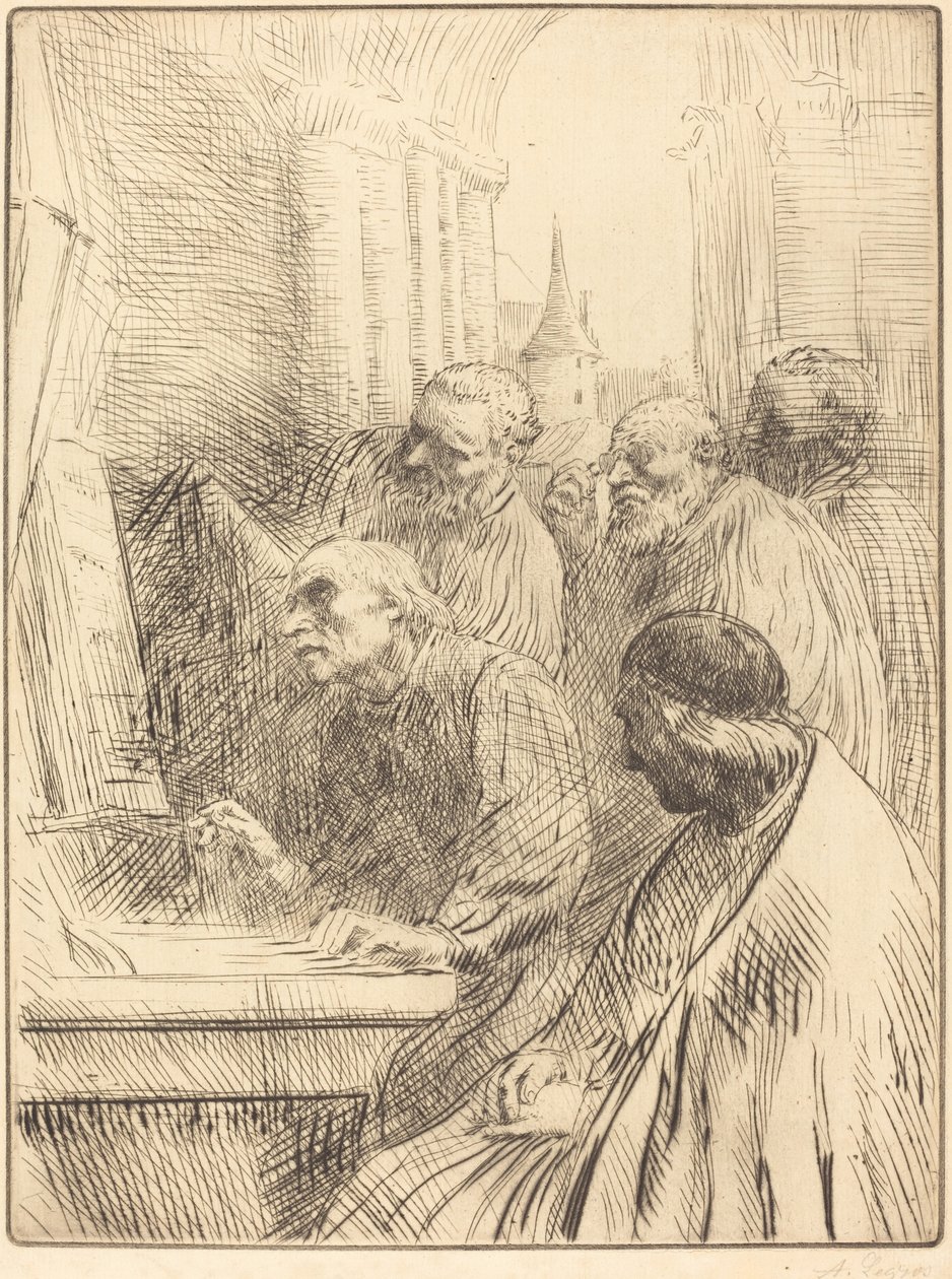 Mönche in der Kirche von Alphonse Legros