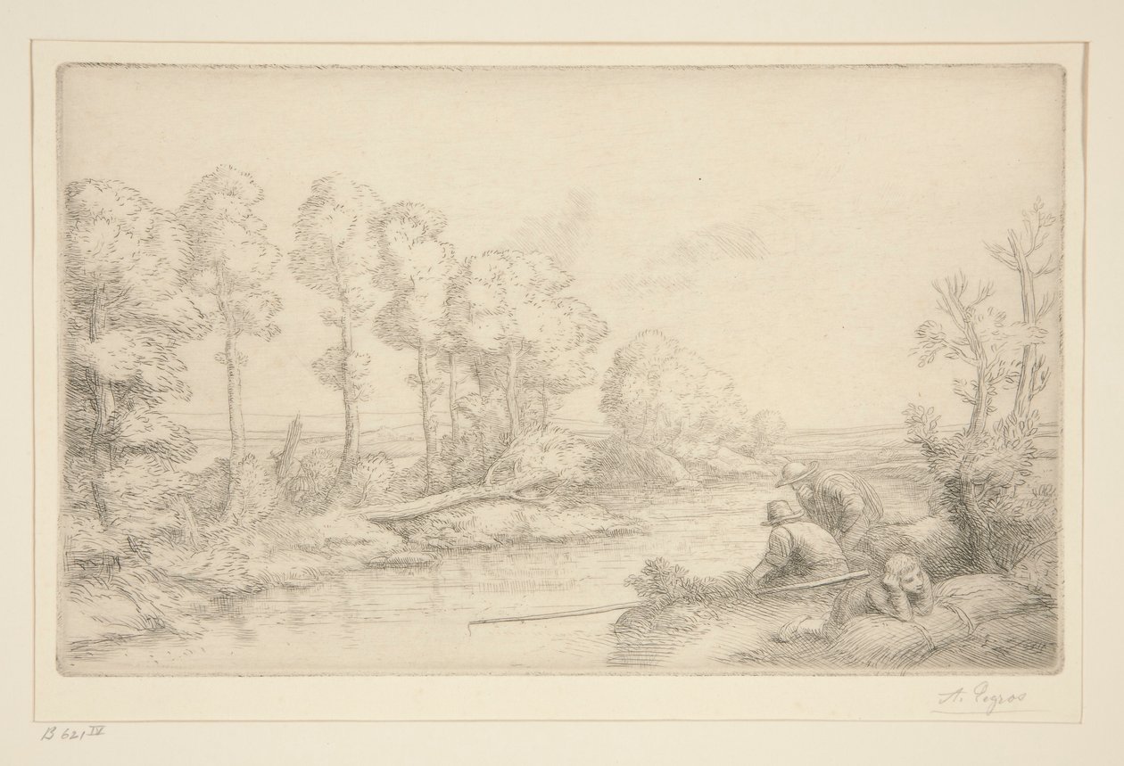 Ruhe am Flussufer von Alphonse Legros