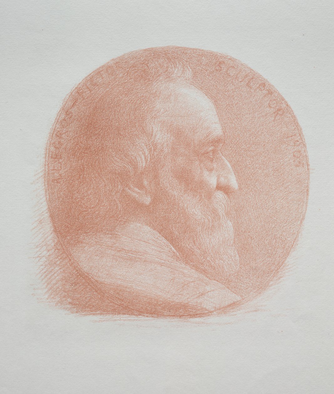 Selbstporträt, Medaillon Nr. 2 (11. Platte) von Alphonse Legros