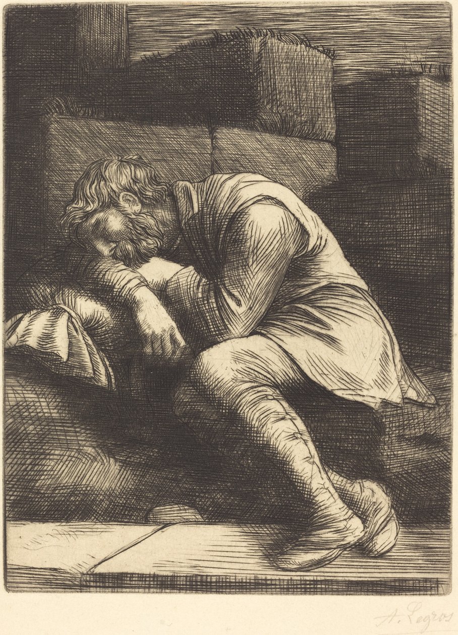 Schlafender Bettler von Alphonse Legros