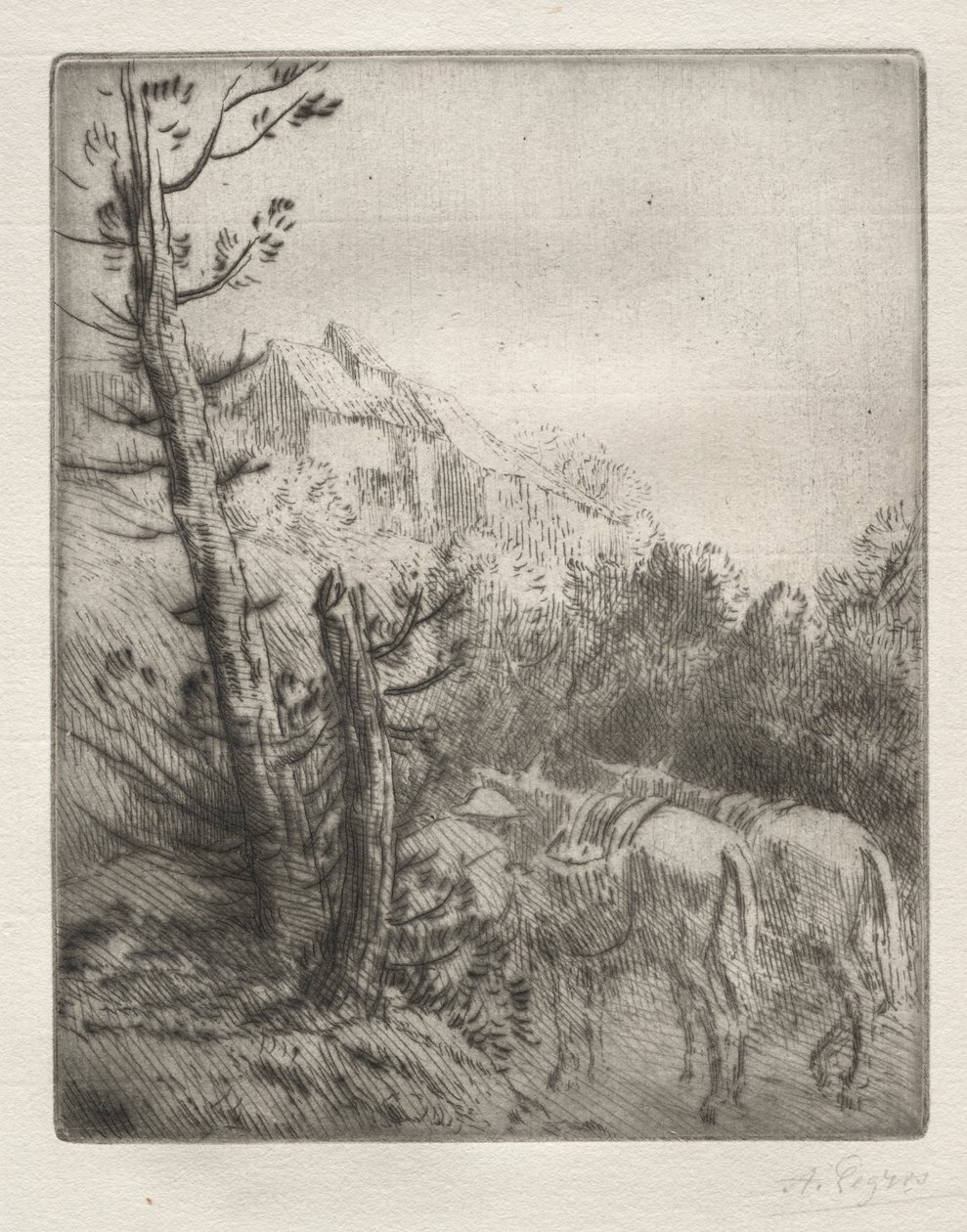 Der Bauernhof auf dem Hügel von Alphonse Legros