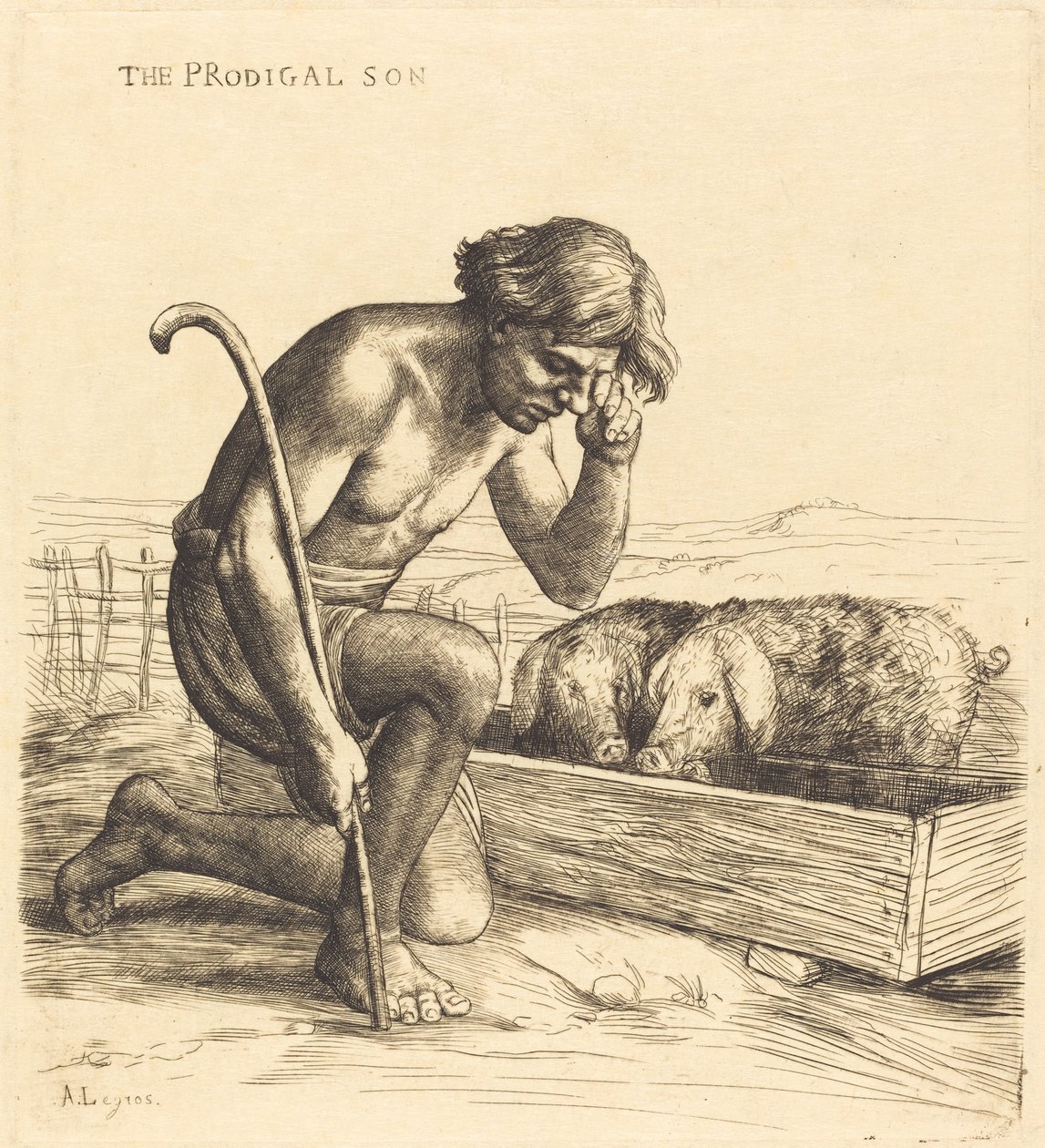Der verlorene Sohn, 1. Platte von Alphonse Legros