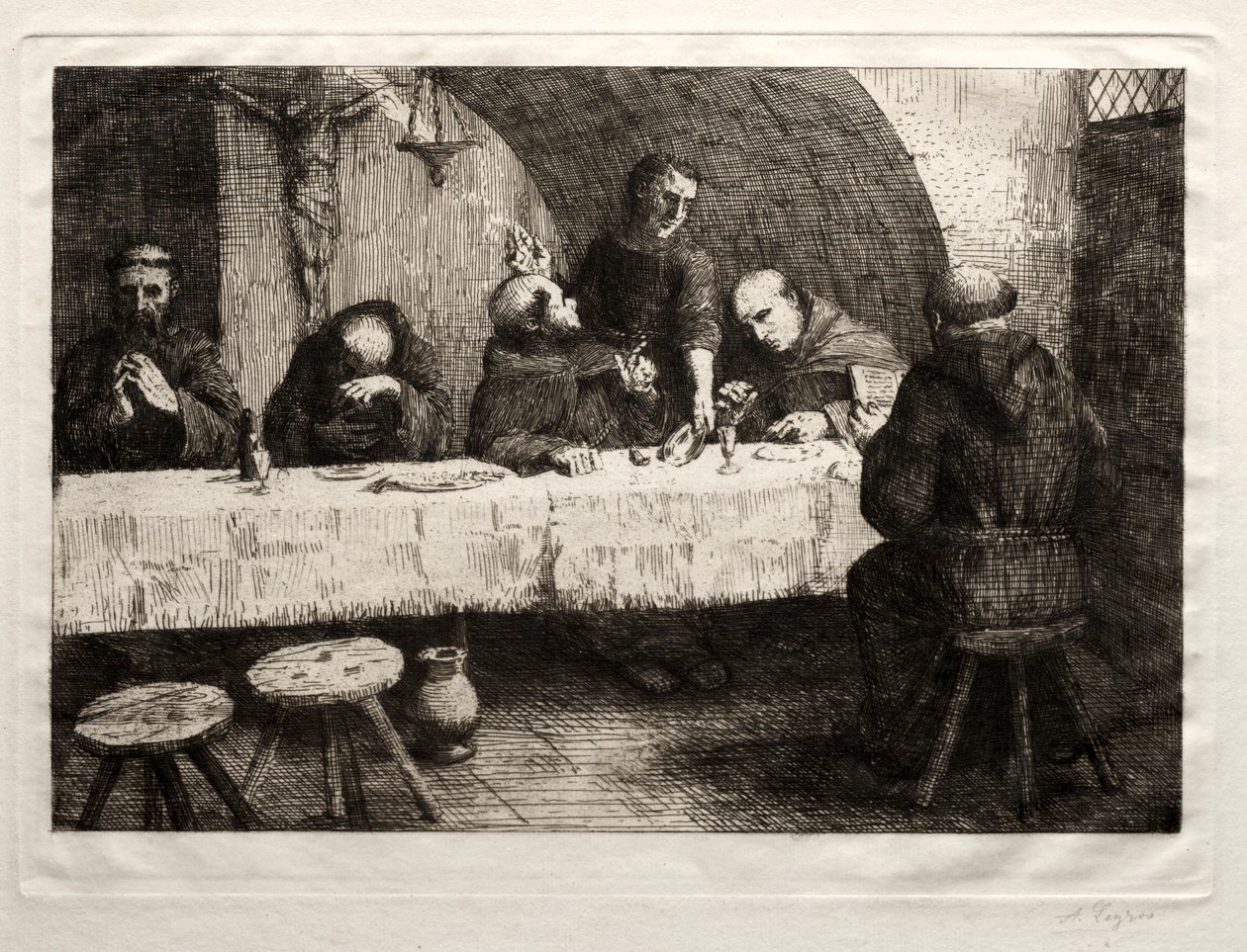 Das Refektorium, um 1862 von Alphonse Legros