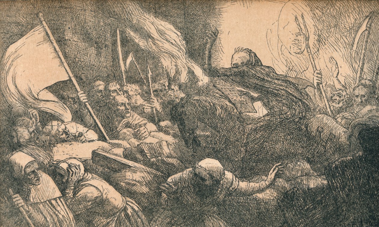 Der Triumph des Todes, Die Verkündung von Alphonse Legros
