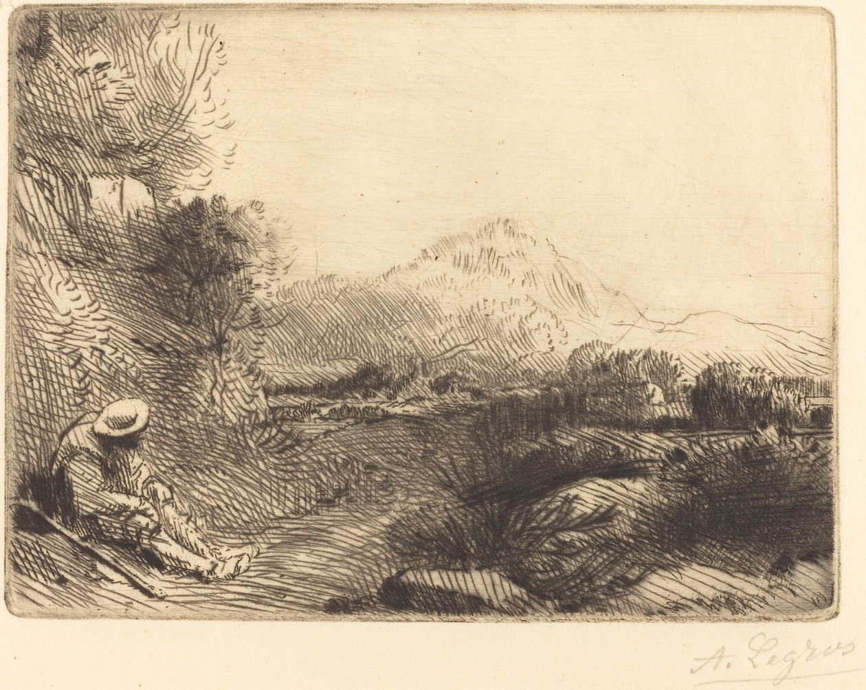 Reisender ruht sich aus von Alphonse Legros