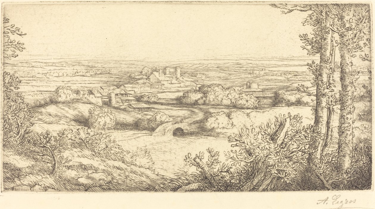 Tal in Burgund (Une vallée en Bourgogne) von Alphonse Legros