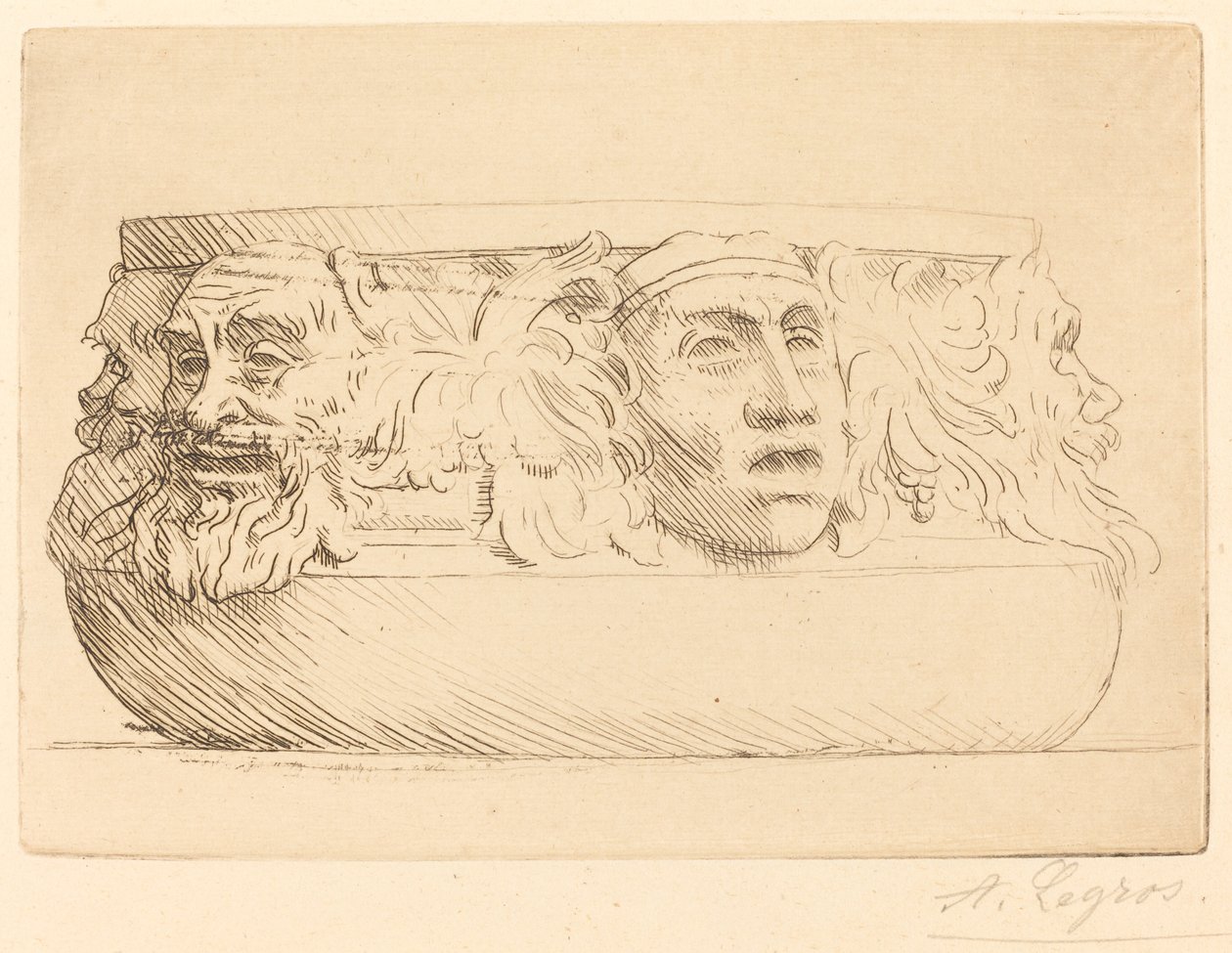 Vase mit Grotesken Le vase aux masques von Alphonse Legros