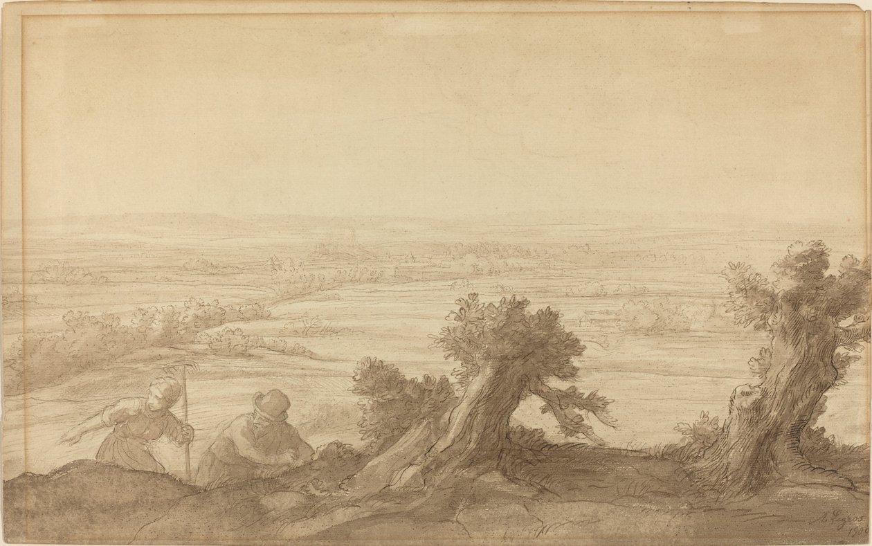 Blick über flaches Land, 1906 von Alphonse Legros