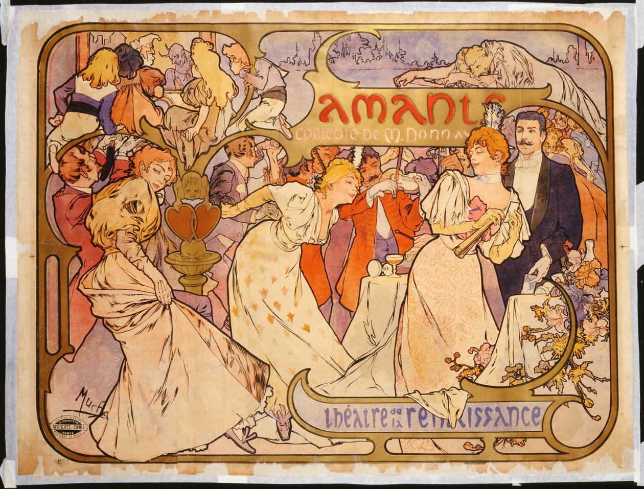 Liebende, 1895 von Alphonse Mucha