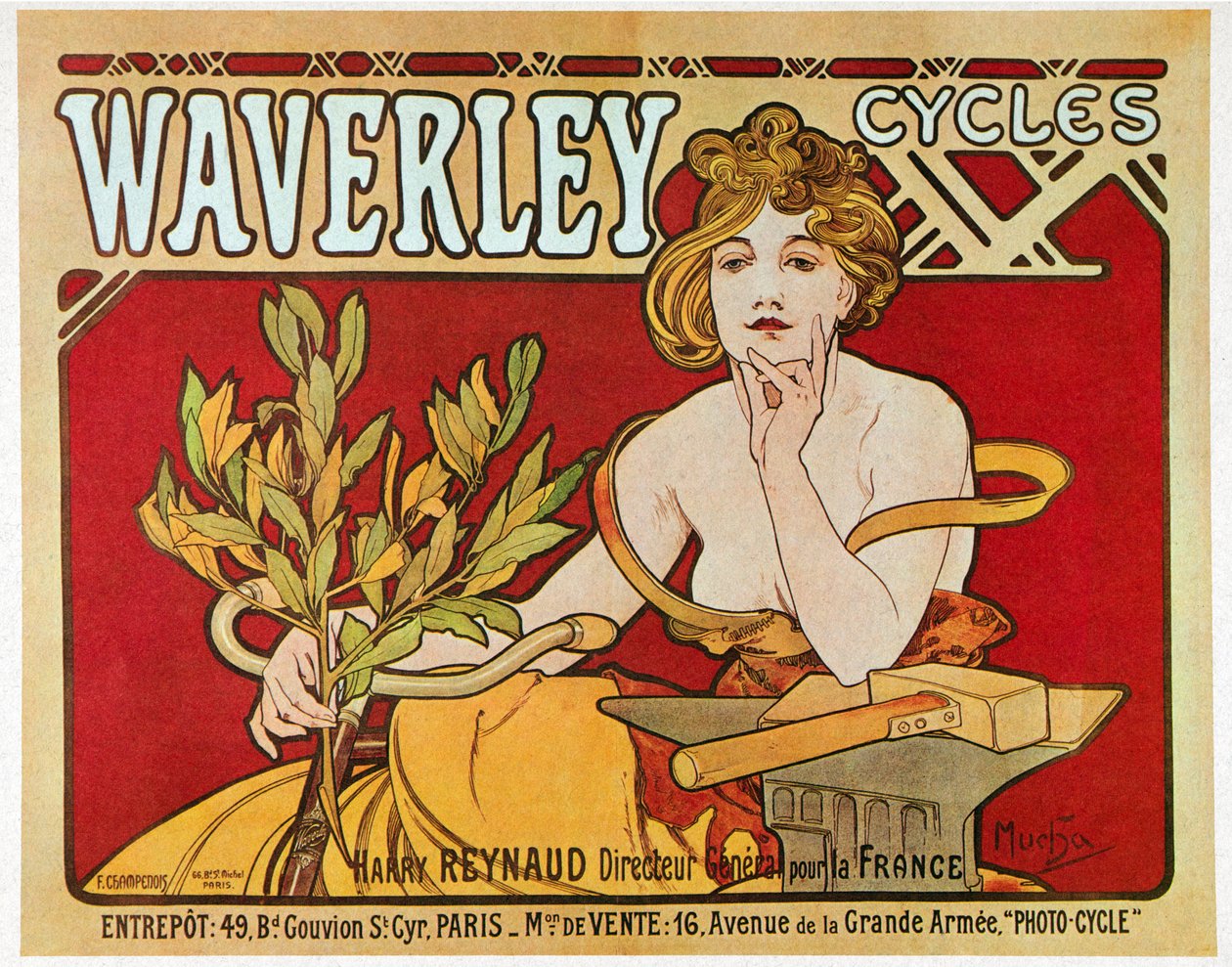 Plakat für Waverley-Fahrräder von Alphonse Mucha