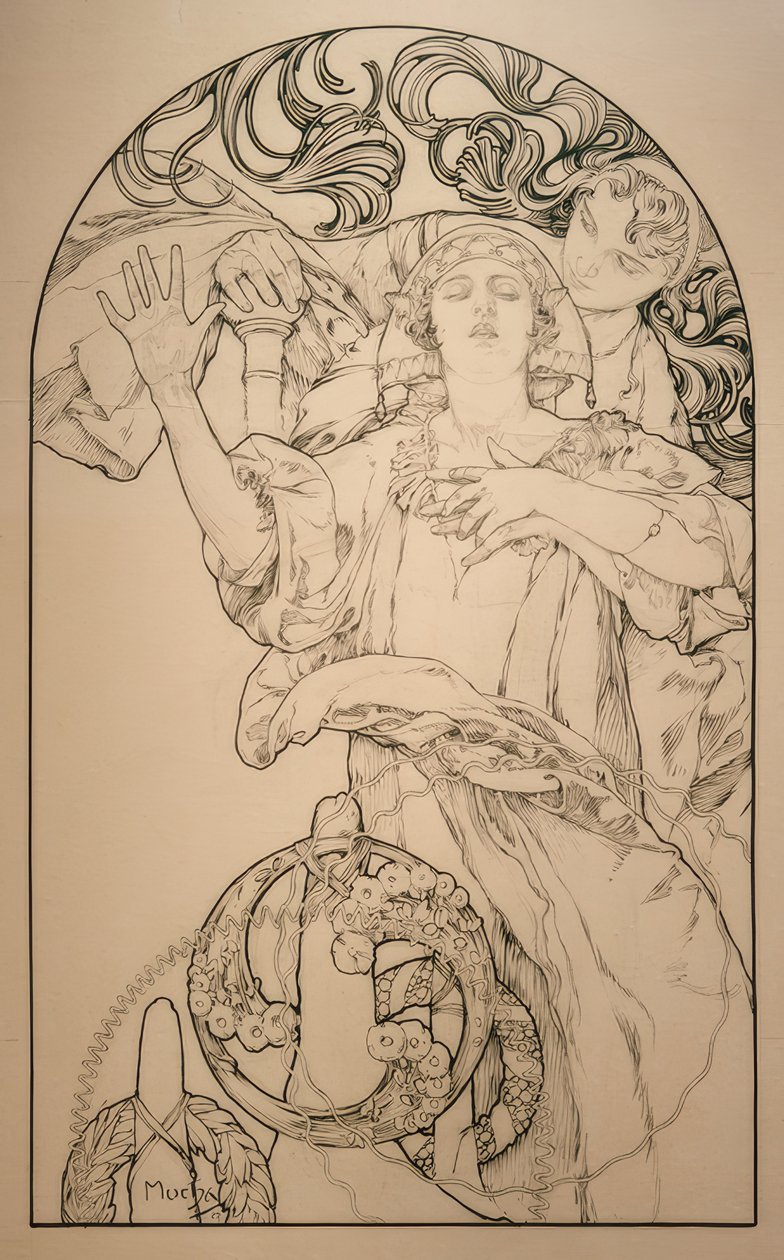 Kino mit Wurlitzer-Orgel von Alphonse Mucha