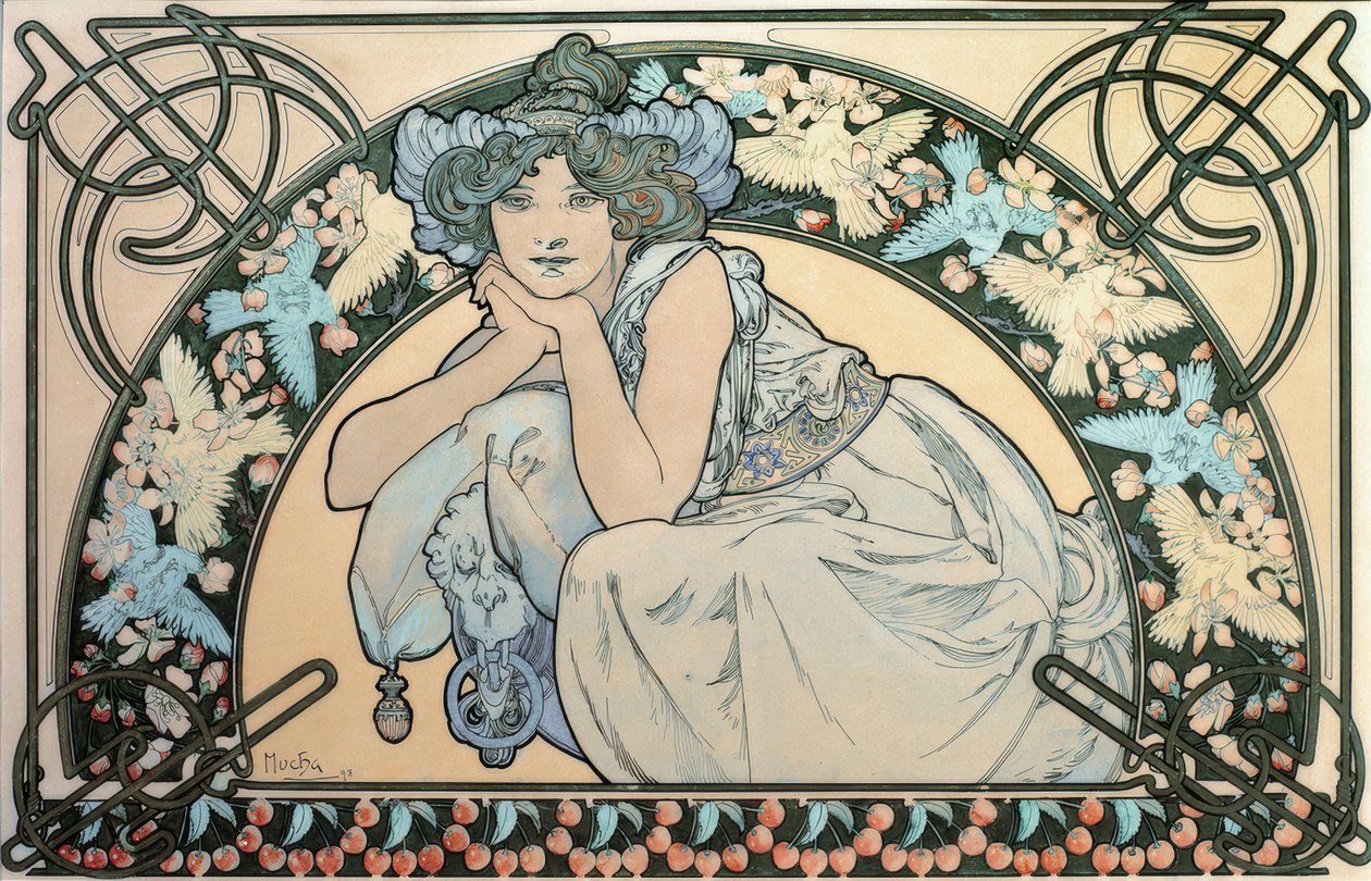 Kirschblüte von Alphonse Mucha