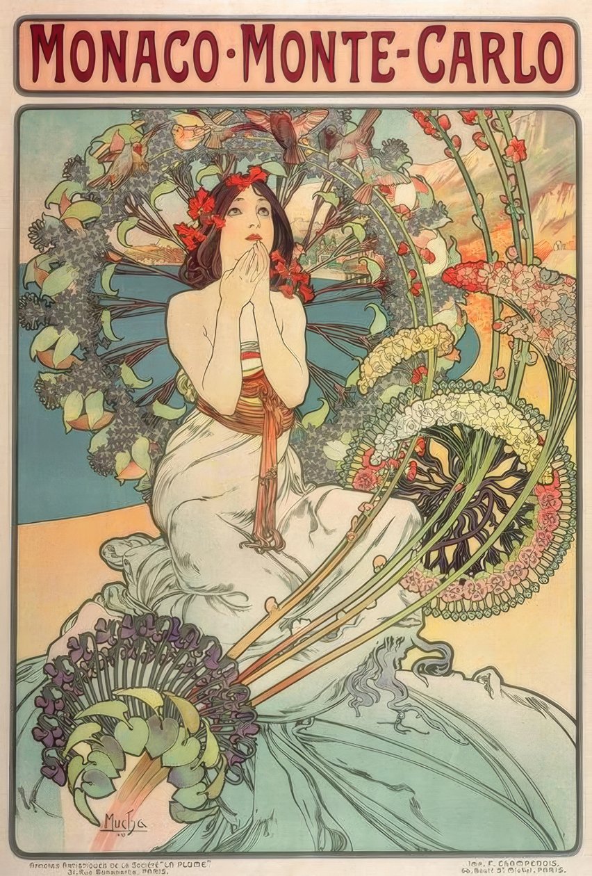 Monaco – Monte Carlo von Alphonse Mucha