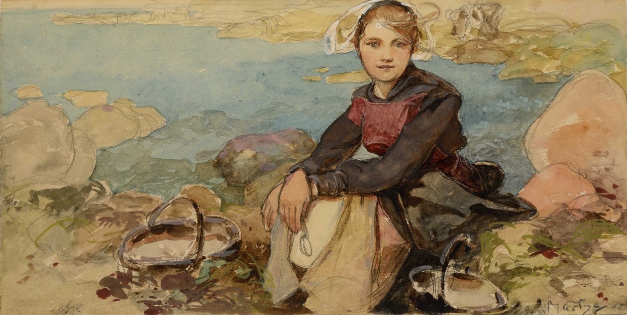 Am Ufer, ca. 1900 von Alphonse Mucha