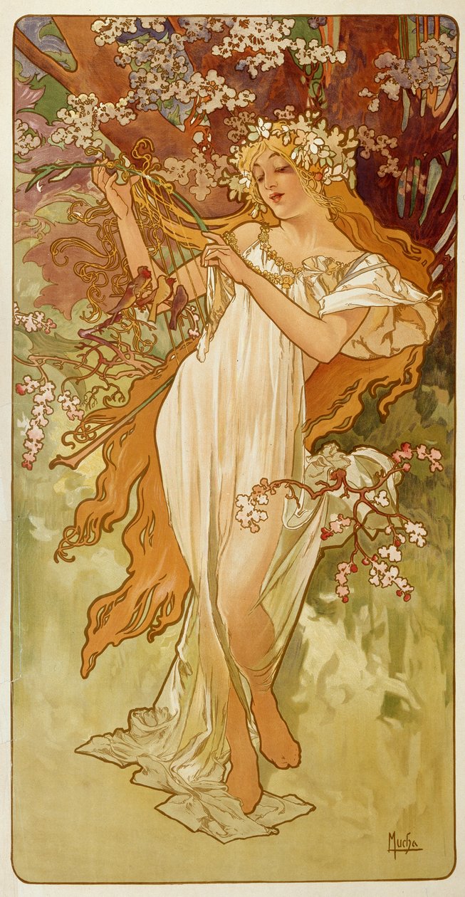 Frühling von Alphonse Mucha