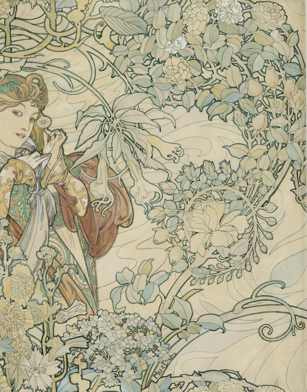 Textildesign von Alphonse Mucha