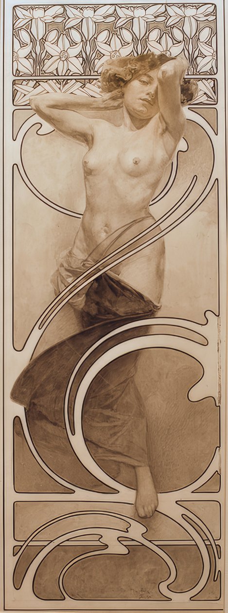 Vorzeichnung für Tafel 10 von Alphonse Mucha