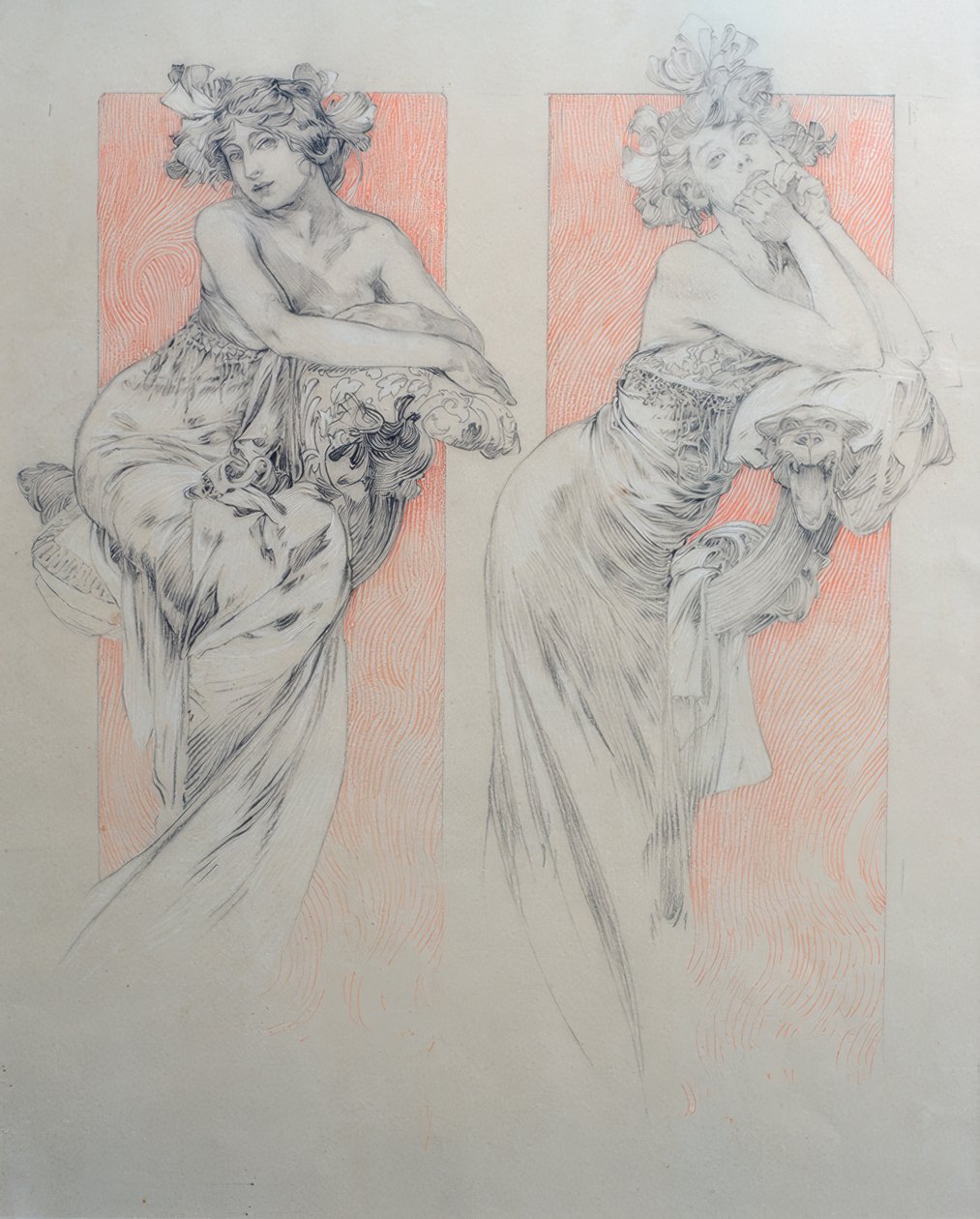 Vorzeichnung für Tafel 12 von Alphonse Mucha