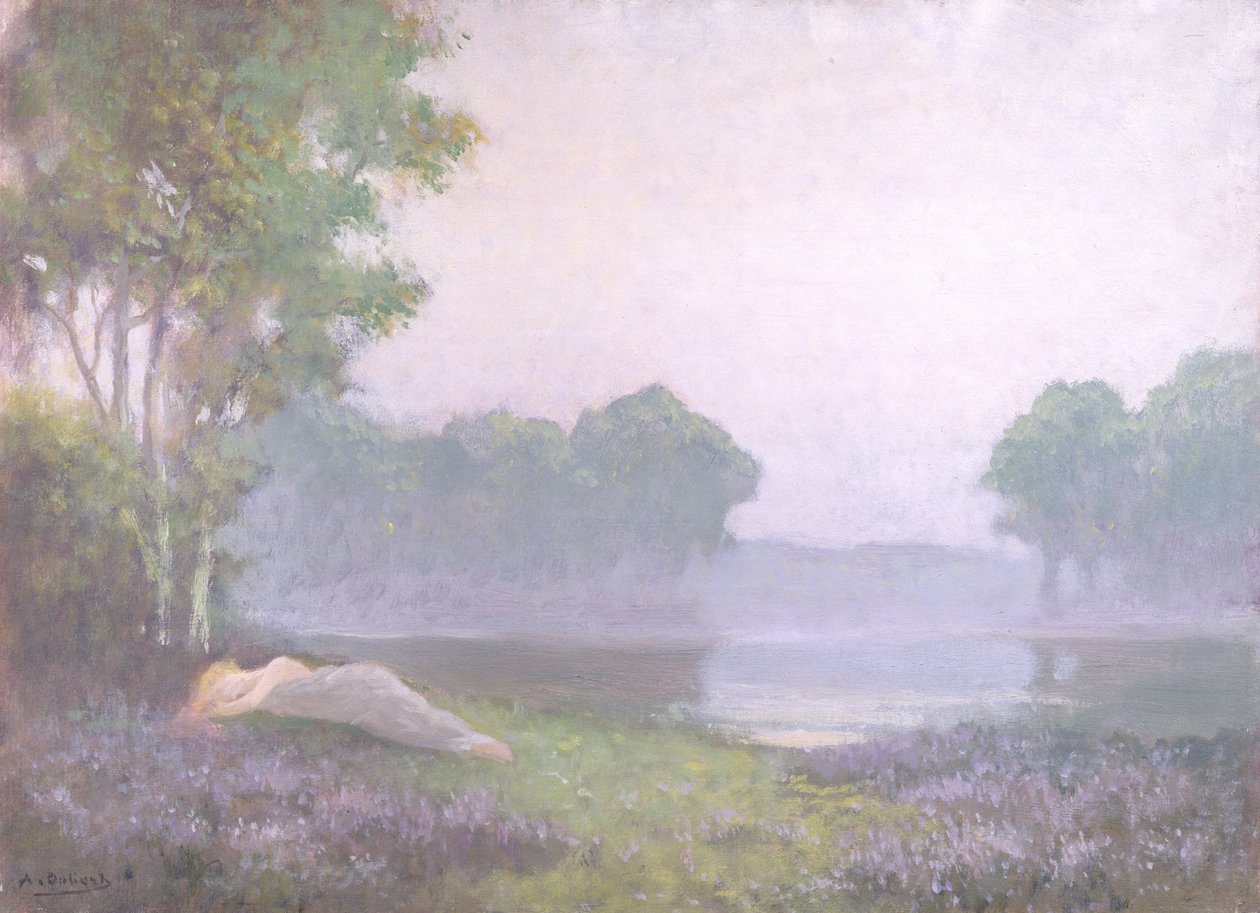 Schlafend im Heidekraut, Morgen, 1935 von Alphonse Osbert