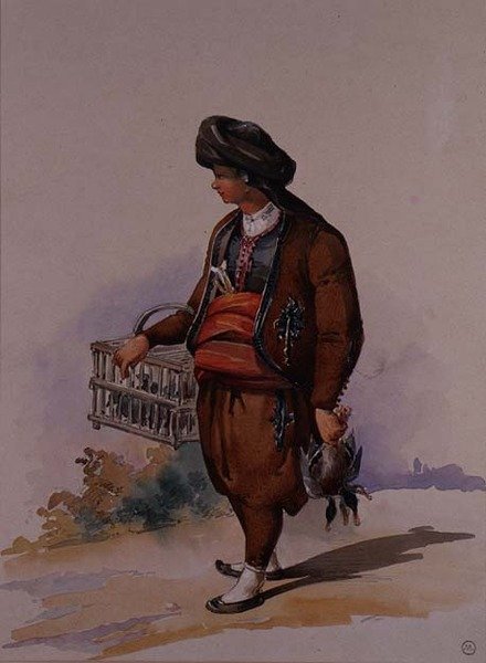 Ein Entenverkäufer, ca. 1855 von Amadeo Preziosi