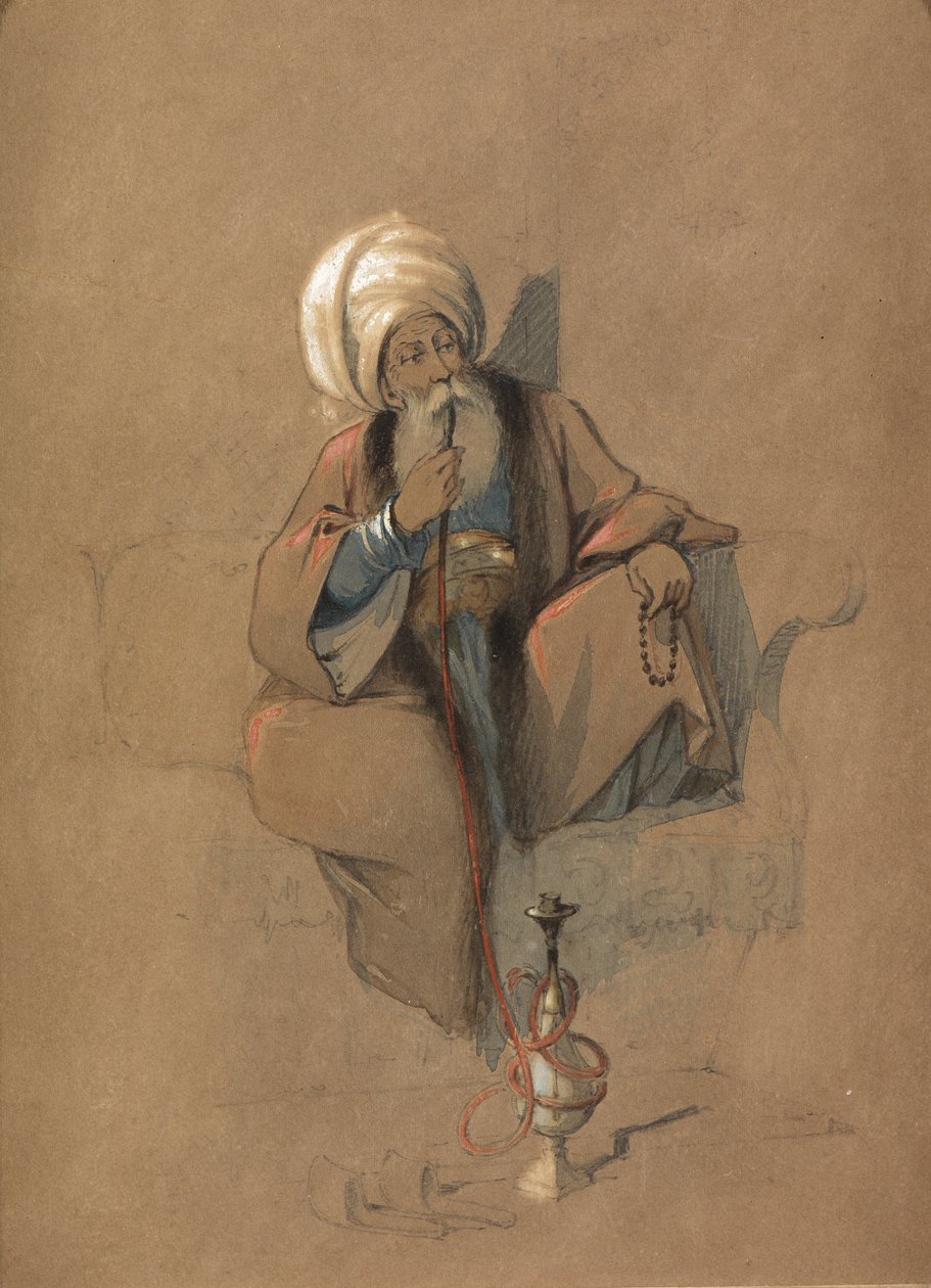 Ein Huqqa-Raucher von Amadeo Preziosi