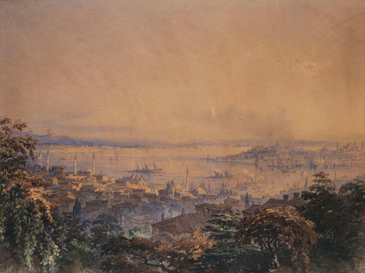 Ein Blick auf Konstantinopel, 1866 von Amadeo Preziosi