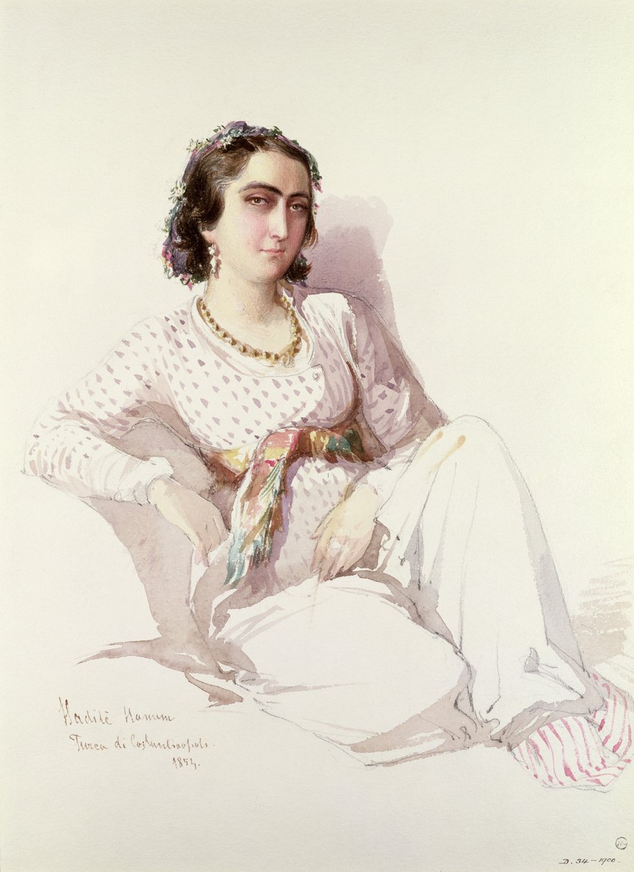 Hadice Hanim - Dame aus Istanbul, 1852 von Amadeo Preziosi