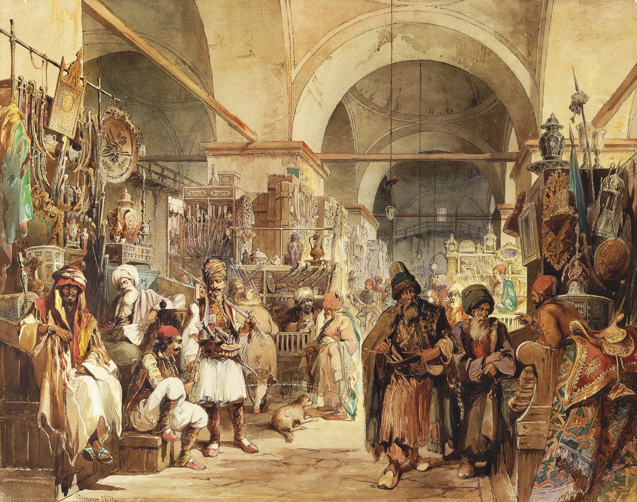 Im Basar, 1854 von Amadeo Preziosi