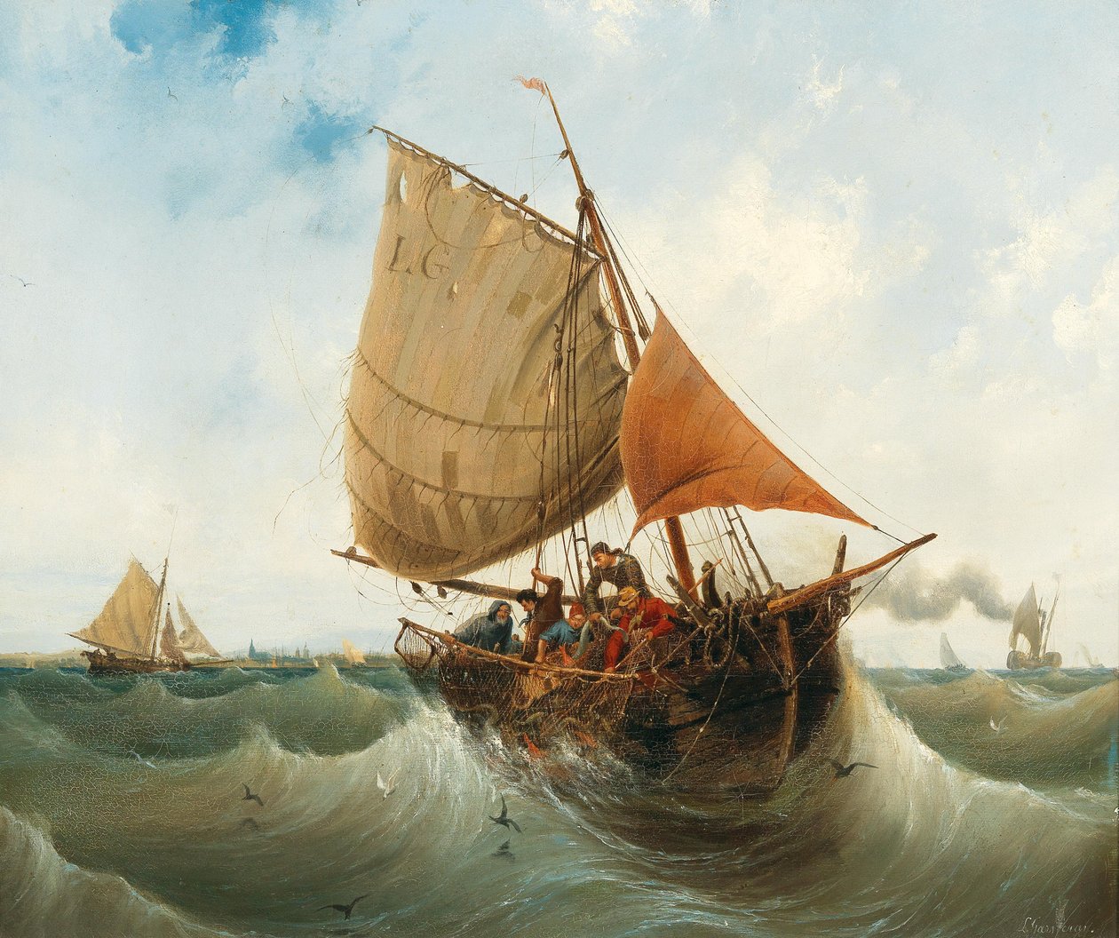 Fischen an der Küste von Ambroise Louis Garneray